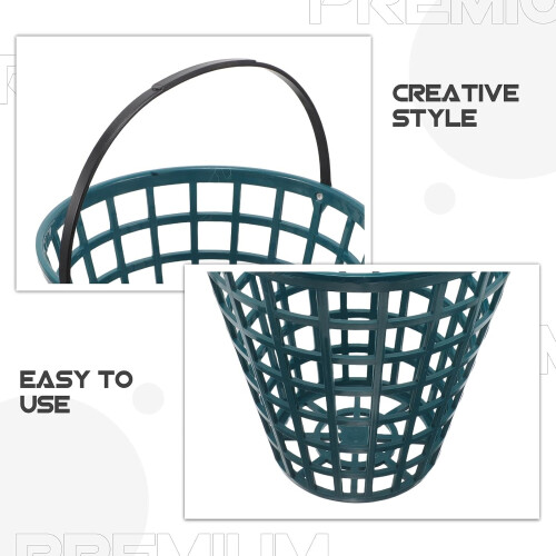Golf Ball Basket Medium 75 Balls Capacity Plastic Golf Range Picker Bucket with Carry Handle 2