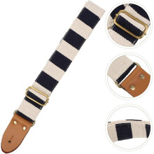 7-częściowy zapasowy pasek do gitary, poszerzony, regulowany, gruby skórzany pasek na ramię z nylonu i tworzywa sztucznego