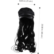 Perucă creță pentru femei, pălărie, extensie de păr dintr-o singură bucată, culoare neagră naturală, la modă
