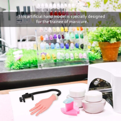 1pc Bendable Artificial Hand Model for Manicure Training Nail Art Practice Accessory Gesture Light Brown 2