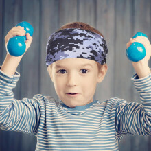 Kids Boys Sports Sweatband Headband Elastic Stretchy Athletic Hair Bands Moisture Wicking Sweat Absorbing