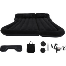 Portable Inflatable Car Mattress for SUV Rear Seat with Flocking Surface and Long Inflatable Leg Supports