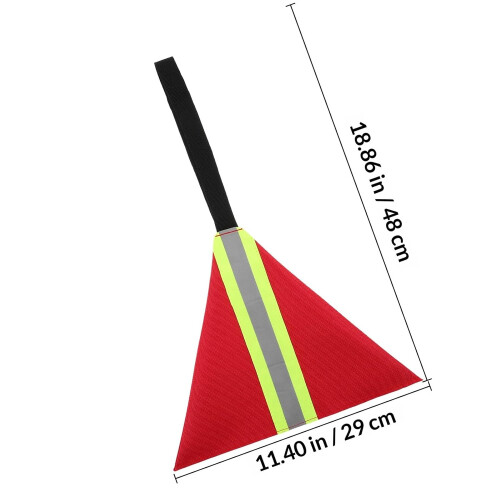 Rote, reflektierende Kajak-Sicherheitsflagge mit Gurtband und Warnhinweis 1