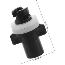 Portable Kayak Valve Adapter for Inflatable Kayak Air Valves, Black Plastic Material White Rubber Ring