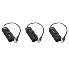 3X RJ45 Male to 3 RJ45 Female Port Network Extender Cable Splitter LAN Ethernet