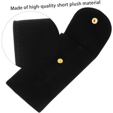 Estuche de terciopelo negro para guardar relojes, bolsa organizadora portátil para relojes de pulsera con cierre a presión.