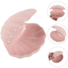 Vide-poches en céramique rose en forme de coquillage, organisateur de bijoux, porte-bijoux en coquillage ouvert