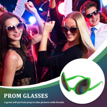2-teiliges Set: Festlicher Kopfschmuck „Untertassenmann“ mit grüner Brille und Haaraccessoires, Party-Stirnband