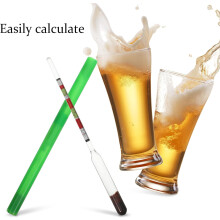 Hidrómetro para cerveza 3 en 1 de vidrio de borosilicato de alta calidad con bandas de color graduadas.