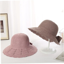 Chapéu de proteção solar de malha Dome Design Beach Wide Brim chapéu de proteção solar para férias ao mar Bloque de sol roxo