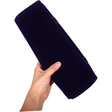 Navy Velvet Jewelry Roll Travel Organizer Bag Small Portable Necklace Storage Pouch