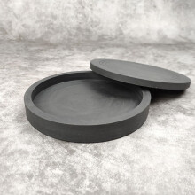 4 Inch Traditional Chinese Calligraphy Inkstone with Lid Round Ribbed Black Ink Grinding Stone