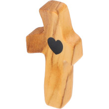 Adorno de cruz de madera ligera tallada a mano para festivales religiosos y viajes. Pequeña cruz de madera beige decorativa.