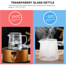 Glas-Kaffeekessel mit Holzdeckel, Mehrzweck-Thermoskanne, geeignet