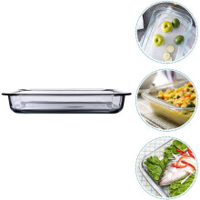 Bandeja de Cozinha de Vidro Temperado Capacidade 2l Cozinha Branca Pan Lavadora de Louça Segura Prática