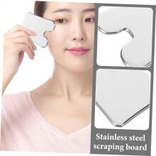 Planche à gratter en acier inoxydable pour le visage, outil de massage Gua Sha, grattoir pour réduire le double menton et massage facial