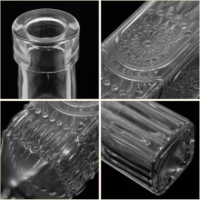 Garrafa de óleo de vidro esculpida criativa com boca automática aberta e fechada sem gotejamento 500ml