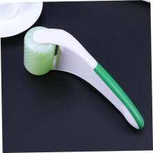 Instrument de masaj facial ușor, portabil, pentru ameliorarea umflăturilor feței, cu mâner verde neted