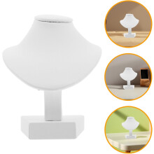 Necklace Mannequin Display Stand Small White Portrait Jewelry Neck Organizer Pendant Hanger
