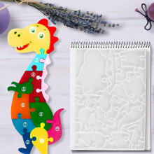 Flexible Silikonform für Puzzles mit einfacher Entformungsfunktion, Dinosaurier-Puzzle-Dekoration