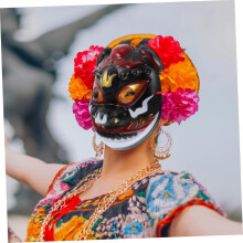 Pelottava leijona Halloween-naamio musta koristeellinen eläimen kasvot cosplay rekvisiitta kevyt