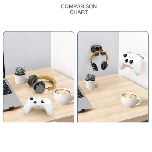 3 Pezzi Supporto per Controller per Supporto da Parete per Gamepad per PS5 per PS4 per  One  Pro Adesivo/Viti Supporto da Parete Nero 2