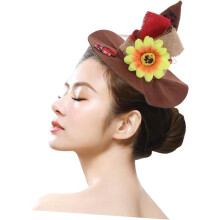 1 Set Adult Carnival Cosplay Scarecrow Hat Headband Wristbands Necklace