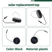 2Pack 600Mah Solar Lights Replacement Top for Outdoor Lantern Lights Waterproof for Garden, Yard,DIY Birthday Gifts