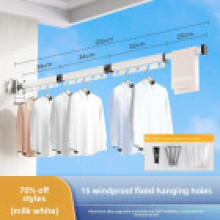 (White 3Fold)Cintre mural rétractable pliable gain de place maison chambre balcon