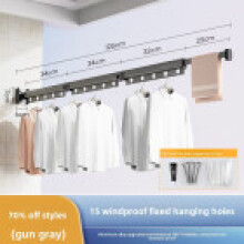 (Gray 3Fold)Cintre mural rétractable pliable gain de place maison chambre balcon