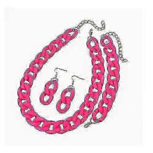 (fluorescent rose) clearance Fishsheep Acrylic Long Chain Necklace Earrings For Women Colorful Resin Chain Collar Pendant Necklaces Fashion Jewelry