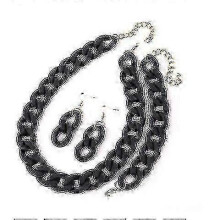 (black) clearance Fishsheep Acrylic Long Chain Necklace Earrings For Women Colorful Resin Chain Collar Pendant Necklaces Fashion Jewelry