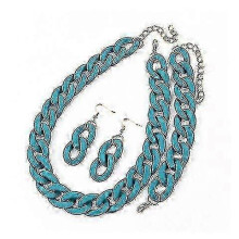 (Kong Lan) clearance Fishsheep Acrylic Long Chain Necklace Earrings For Women Colorful Resin Chain Collar Pendant Necklaces Fashion Jewelry