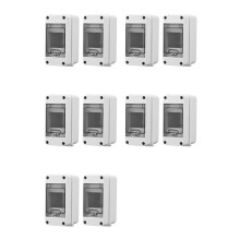 3 Way Distribution Protection Box, Waterproof Transparent Cover 3 DIN Rail Outdoor Distribution Junction Box 10Pcs