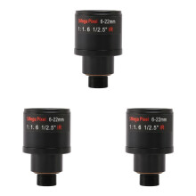 3X Lentille de CCTV 1 / 2.5 Pouces 6-22mm 5MP M12 Mont Varifocal Objectif F1.6 pour 4MP / 5MP CMOS / CCD Capteur de Securite IP / AHD Camera
