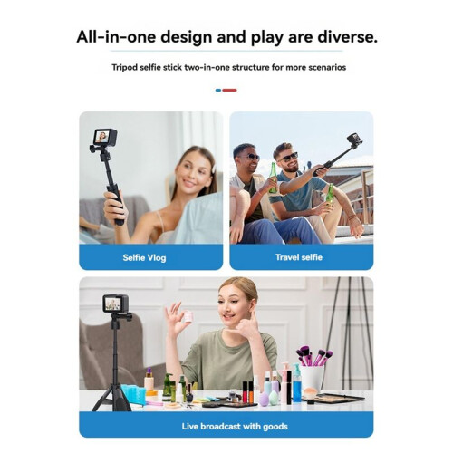Quick Release Selfie Stick Foldable Tripod for GoPro13  Osmo Action 5/4/3 Action Camera Accessories 2