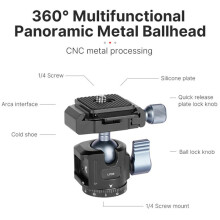 2X Universal Tripod Pan-Tilt Quick Release 360 Pan-Tilt W Arca +Cold Shoe Mount for DSLR Camera Tripod Monitor