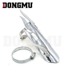 (Silver) Motorcycle Accessories Modified Retro Flame Decorative Exhaust Pipe Thermal Shroud Heat Insulation Cover Heat Shield Panel Cross-Border