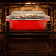 Braadpan met deksel rood