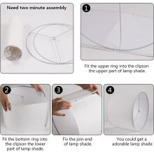 2Pcs Drum Lampshade, Lamp Shades for Table Lamp Floor Lamp, White Lamp Shades, Easy Assembly Replacement Lampshades