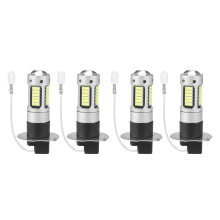 4 StüCke H3 Super Hell LED Nebel Antrieb DRL GlüH Birnen Kit 6000K Weiß