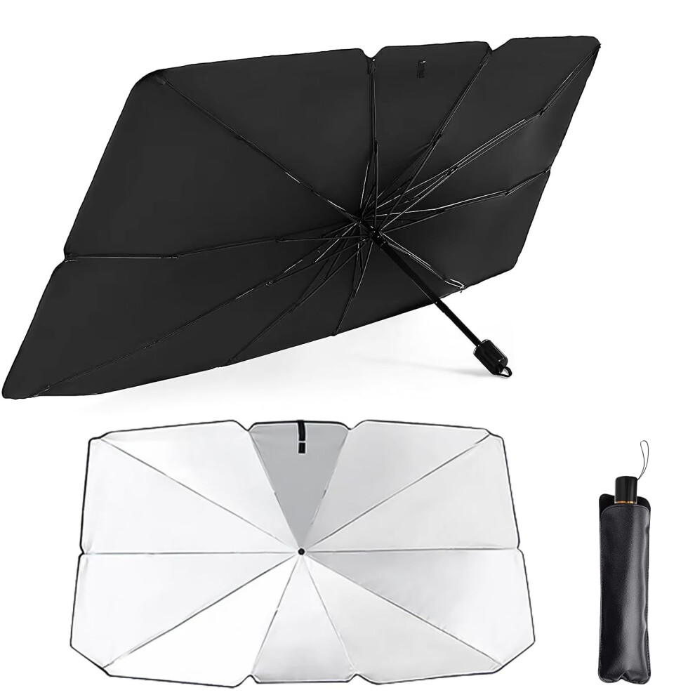 Car Windshield Sunshade Umbrella, Foldable 360 Rotatable Bendable Support Rod, Uv Heat Blocking Windscreen Sun Shade For Cars Suv Vans 5000932835553