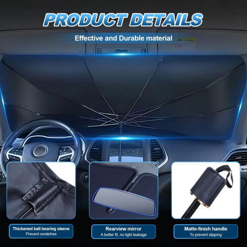 Car Windshield Sun Shade Umbrella,54" x 29" Foldable Windscreen Sun Shade 2