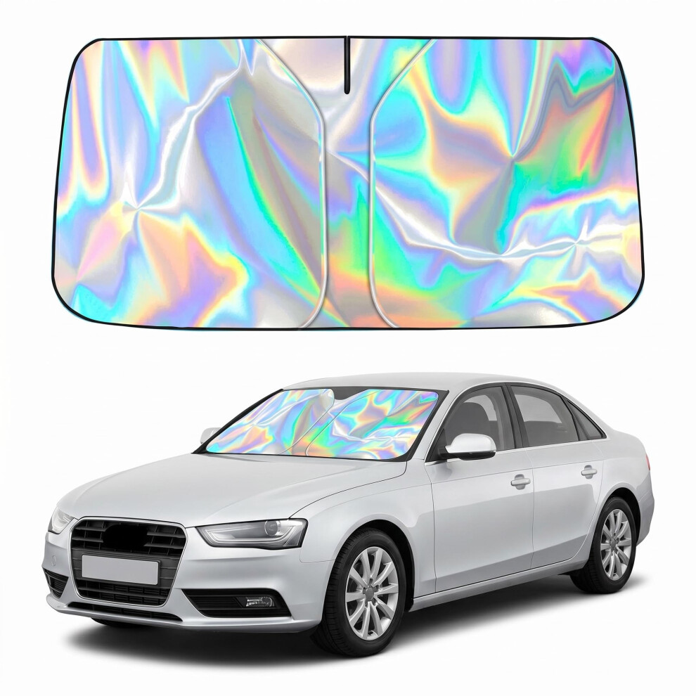 Car Windshield Sunshade Reflective 99% Uv Laser Sun Shade Block Screen Foldable Sun Shade Visor Cover For Car Truck Bus Suv Sun Heat Protection Keep 5002836565789
