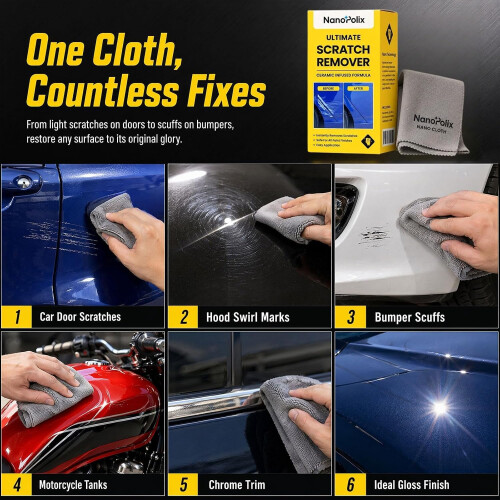 Nanopolix Scratch Remover Cloth - 2 Pieces, Car Scratch Remover Cloth 2