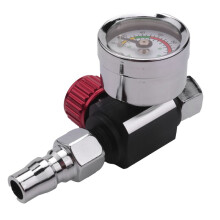 5Pc 1/4 Inch Bsp Air Regulator Valve Tool Durable Small Tail Pressure Gauge 48 x 60mm with Nozzle for Spray Tool