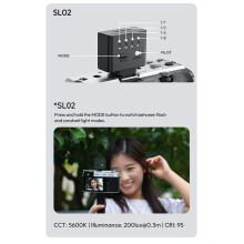Ulanzi SL02 Camera Flash 4-Speed Adjustment SpeedLite GN8 6500K for Camera DSLR Live Photography