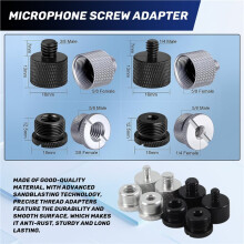 8 Pack Mic Stand Adapter, 5/8 Female to 3/8 Male, 3/8 Female to 5/8 Male, for Microphone Stand Boom Arm Camera Tripod