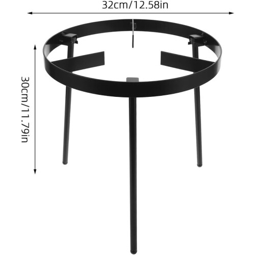 Campfire Cooking Tripod Cast Iron Portable Fire Pit Tripod Stand Black 9.8In 1