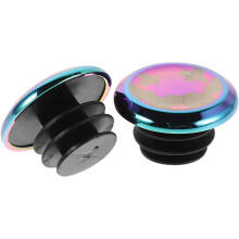 1 Pair Aluminum Alloy Bicycle Handlebar End Caps with Emoticon Design